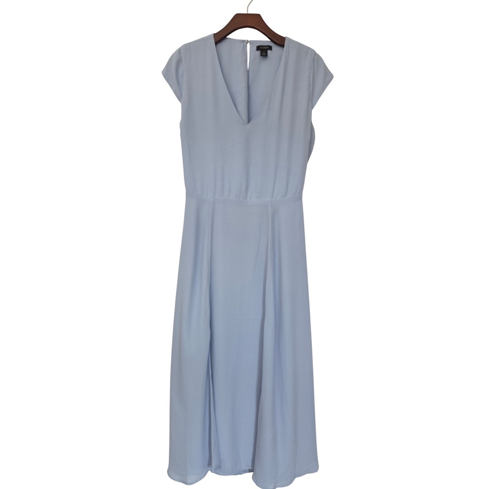 Halogen Midi Dress V-Neck Cutout Back Women M Kentucky Blue NWT $99